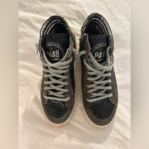 P448 High Top Sneakers in Navy Glitter